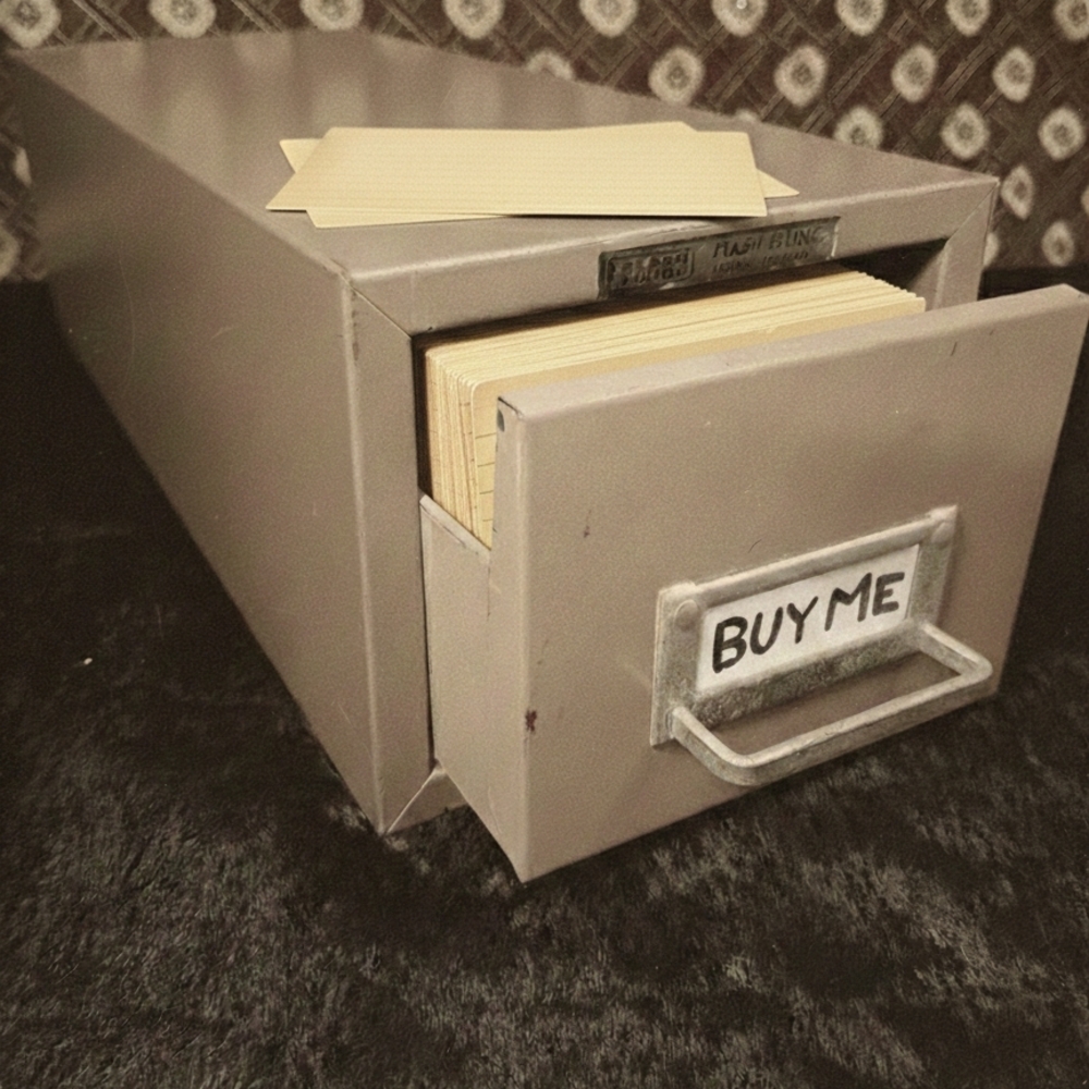 Vintage‎ Flash Filing Inc. Industrial Steel Card Index Drawer – Fresno, CA – 26"